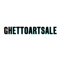 a black background with the words ghetto art sale