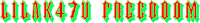 a green and red striped pattern on a black background