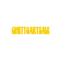 a black background with the words ghetto art sale