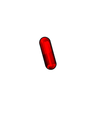 a red pill on a black background